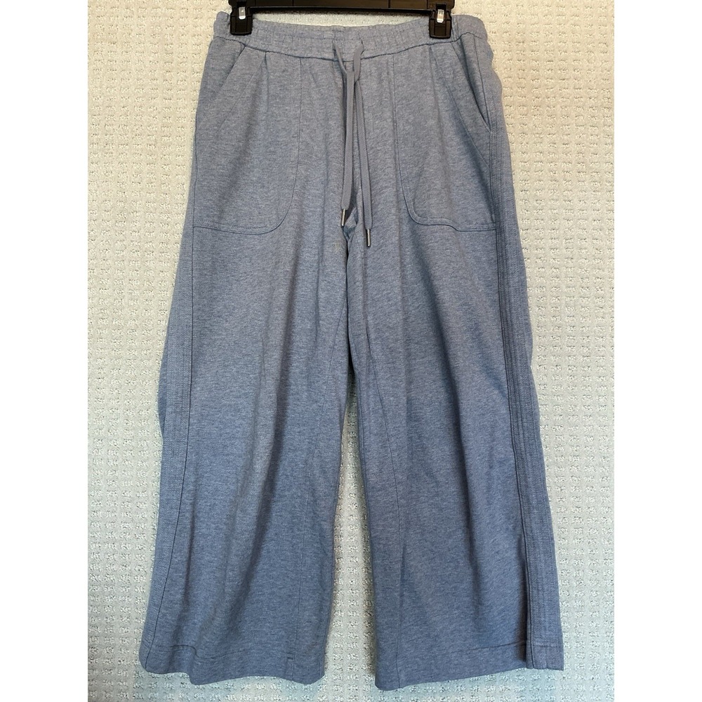 Athleta Farallon Heathered Wide Crop Pants Gray 2 Drawstring New No Tag